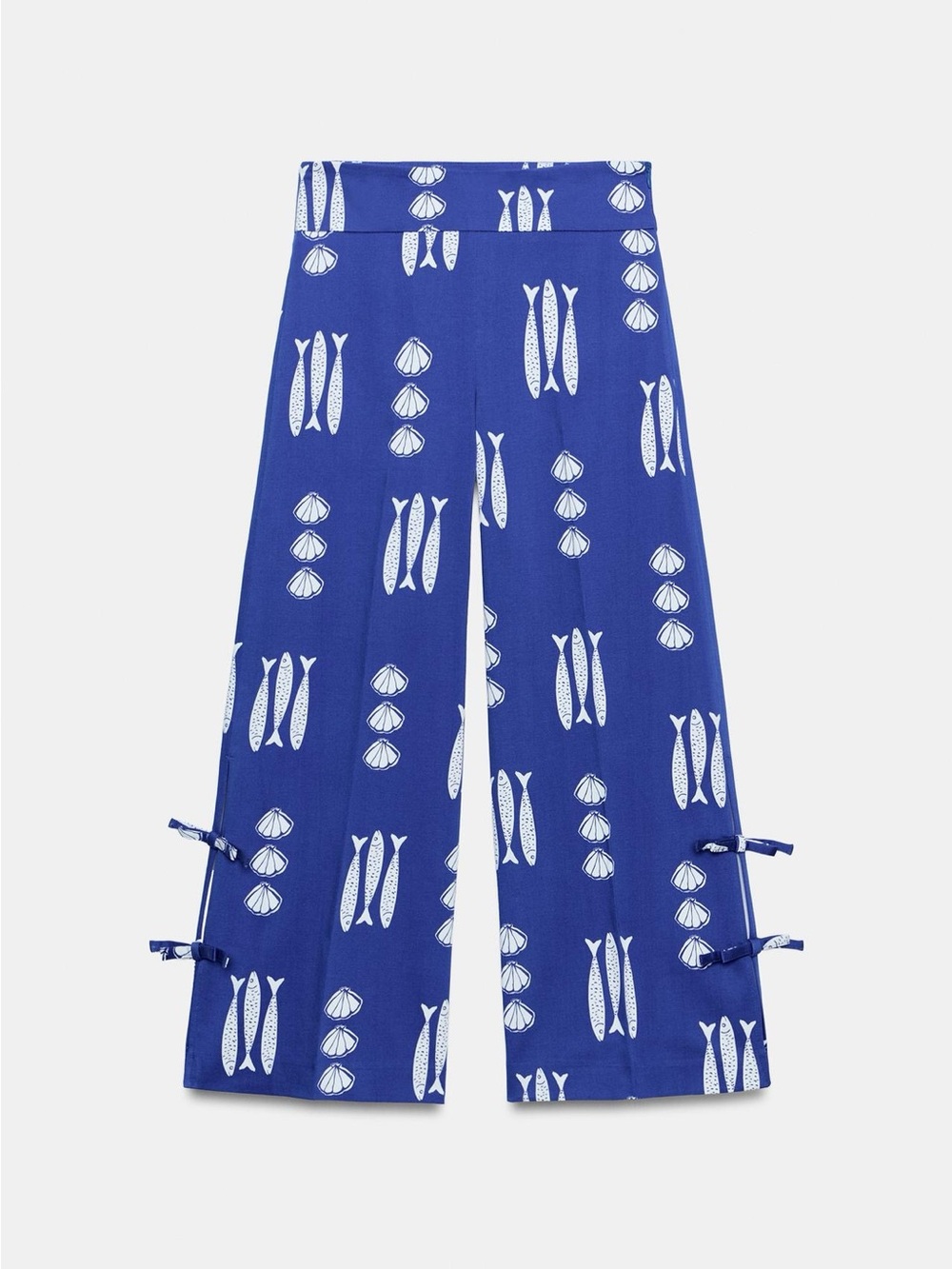 NWT Medium Zara Printed Tie Culottes with Sardines